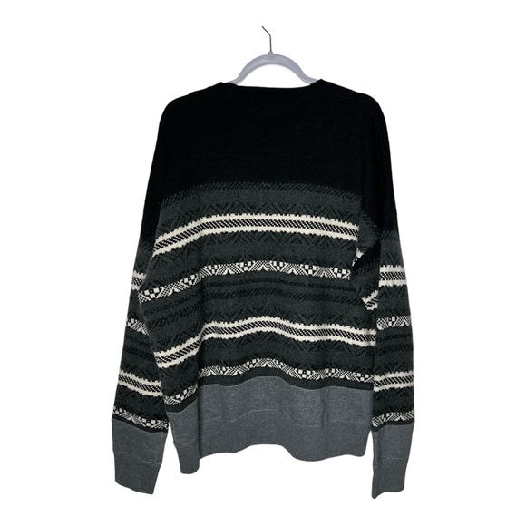 Allsaints Sweater Mens XXL Wool Blend Striped Casual - Picture 2 of 15